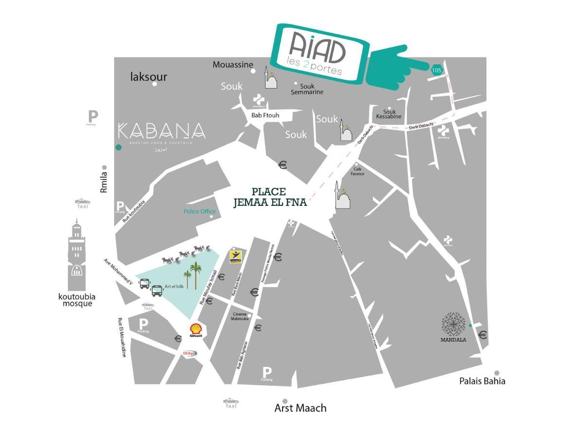Riad Les 2 Portes Marrakesh Exteriör bild